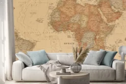 Naklejka: Starożytna mapa geograficzna afryki z nazwami krajów