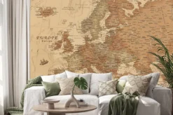 Naklejka: Starożytna mapa geograficzna europy z nazwami krajów