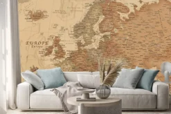 Naklejka: Starożytna mapa geograficzna europy z nazwami krajów