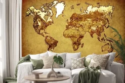 Naklejka: Starożytna mapa świata na starym papierze