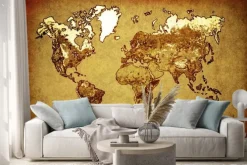 Naklejka: Starożytna mapa świata na starym papierze