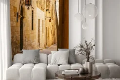 Naklejka: Starożytna wąska ulica w mdina maltańskim