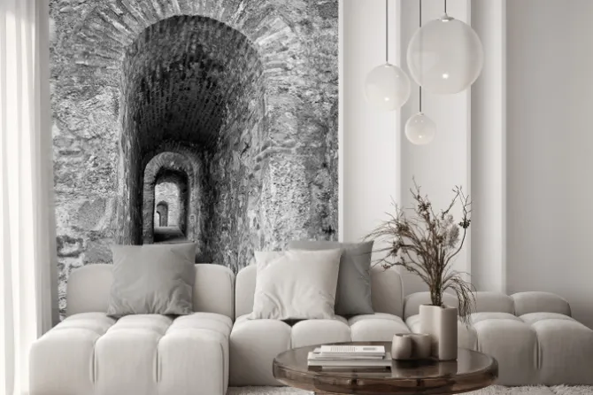 Naklejka: Stary kamienny tunel