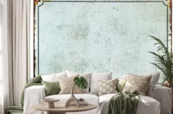 Naklejka: Stary pusty zardzewiały metalowy znak z tłem kopii przestrzeni