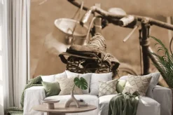 Naklejka: Stary rower z ubiegłego wieku używane do transportu mleka przez