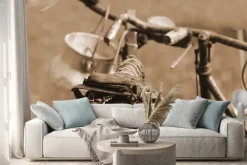 Naklejka: Stary rower z ubiegłego wieku używane do transportu mleka przez