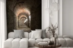 Naklejka: Stary tunel ze światłem na końcu