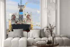 Naklejka: Statek na pływającym doku