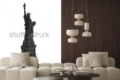 Naklejka: Statua wolności. nowy jork. amerykański symbol. płaska sylwetka