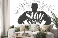 Naklejka: Stay strong. sport inspiring workout and gym motivation quote.