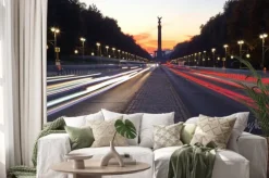 Naklejka: Straße des 17. juni w berlinie mit siegessäule