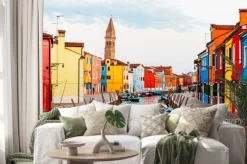 Naklejka: Street scene w burano włoszech