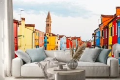 Naklejka: Street scene w burano włoszech