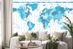 Naklejka: Strefy czasowe na mapie