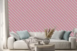 Naklejka: Streifenmuster różowy szary