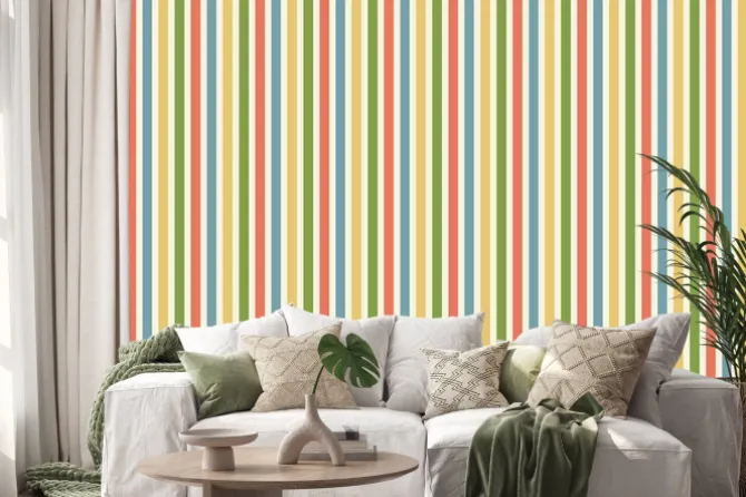 Naklejka: Streifenmuster tła pomarańczowy braun blau grün