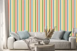 Naklejka: Streifenmuster tła pomarańczowy braun blau grün