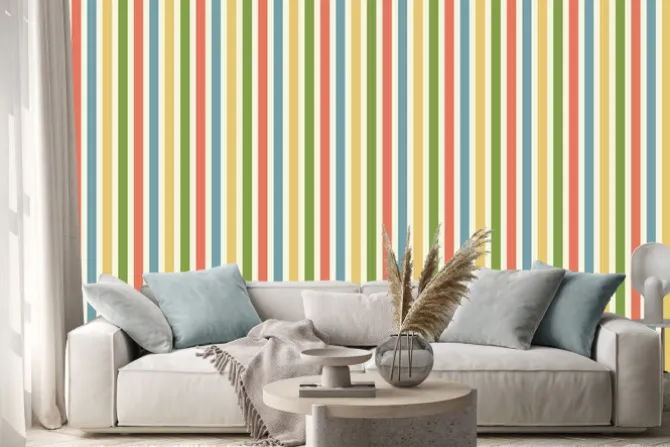 Naklejka: Streifenmuster tła pomarańczowy braun blau grün