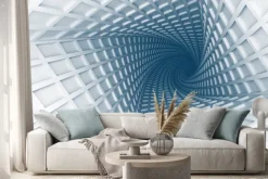 Naklejka: Streszczenie architektura tunelu z światła tle