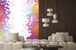 Naklejka: Streszczenie cyfrowe tła z kolorowych pikseli