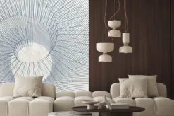 Naklejka: Streszczenie cyfrowych ilustracji 3d z czarną ramą spirali drutu