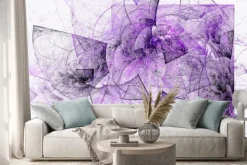 Naklejka: Streszczenie fractal design. fioletowy kwadrat na białym tle.