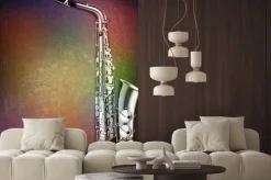 Naklejka: Streszczenie grunge z gitarą elektryczną