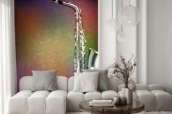 Naklejka: Streszczenie grunge z gitarą elektryczną