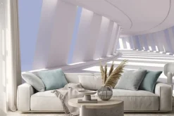 Naklejka: Streszczenie korytarz wnętrza. 3d renderowania ilustracji