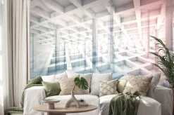 Naklejka: Streszczenie przecinają struktury komórkowe, ilustracji 3d