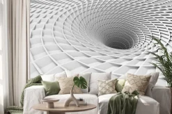 Naklejka: Streszczenie tło biały tunel hole