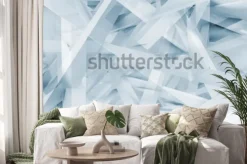 Naklejka: Streszczenie tło cyfrowy, wzór wielokątne niebieski i biały dźwigary