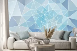 Naklejka: Streszczenie trójkątne w kolorach niebieskim tekstury