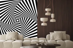 Naklejka: Streszczenie wektora optyka iluzja w czerni i bieli
