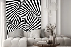 Naklejka: Streszczenie wektora optyka iluzja w czerni i bieli