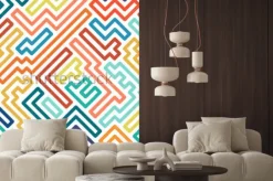 Naklejka: Striped colorful seamless geometric pattern.