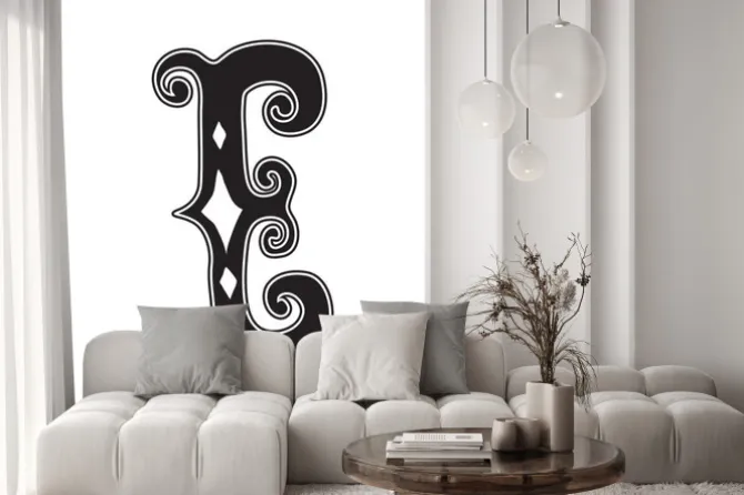 Naklejka: Styl vintage, e list