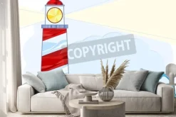 Naklejka: Stylised vector illustration of a lighthouse