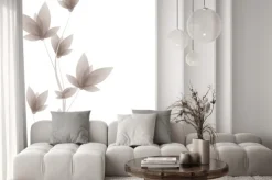 Naklejka: Subtelny kwiat w odcieniach brązowego