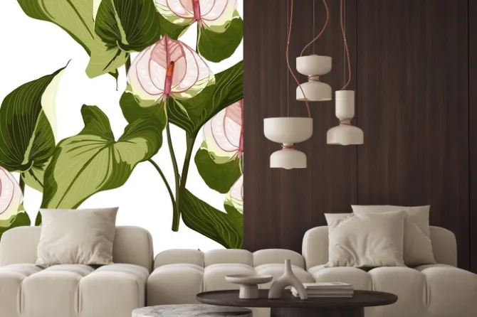 Naklejka: Summer colorful hawaiian seamless pattern with tropical plants