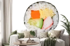 Naklejka: Sushi na białym.