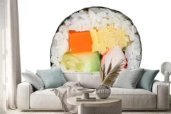 Naklejka: Sushi na białym.