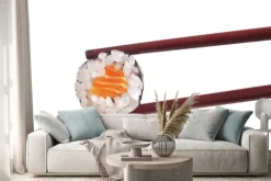 Naklejka: Sushi na białym tle