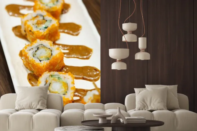 Naklejka: Sushi rolkach