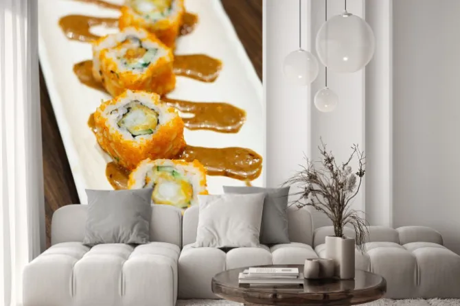 Naklejka: Sushi rolkach