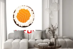 Naklejka: Sushi roll na białym