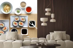 Naklejka: Sushi, sos sojowy, imbir i wasabi