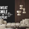 Naklejka: Sweat, smile and repeat. inspiring workout and fitness gym motivation