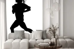 Naklejka: Sylwetka biegnącej kobiety