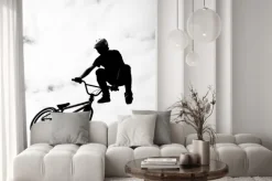 Naklejka: Sylwetka bmx rider w akcji